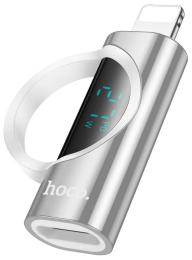 Перехідник Hoco UA32A USB Type-C (мама)  -  Lightning (тато) Silver 60W, з індикатором потужності заряду