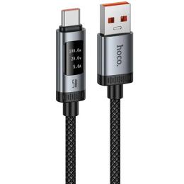 Дата-кабель Hoco U148 Lord with display USB Type-A (тато) to USB Type-C (тато) 100W (1.2m) Black