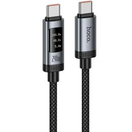 Дата-кабель Hoco U148 Lord with display USB Type-С (тато) to USB Type-C (тато) 240W (1.2m) Black