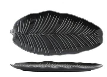 Блюдо LIMITED EDITION Leaf (B010751) Black 30x16.8 см