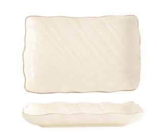 Блюдо LIMITED EDITION Leaf (B010790) Cream Gold 24.5х17 см