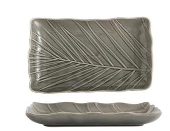 Блюдо LIMITED EDITION Leaf (B010787) Gray 24.5х17 см