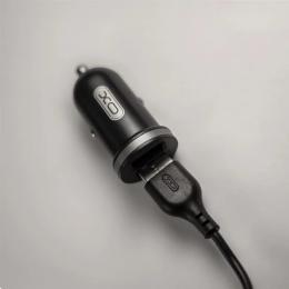 Автомобільний зарядний пристрій для телефона XO TZ08 Black (2USB, 2.1A (00000012398) + кабель USB Type-C )