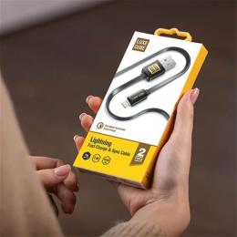 Дата-кабель Luxe cube Flat 2231252964019 1m USB(тато) - Lightning(тато) Black