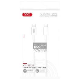Дата-кабель XO NB124 1m USB Type C (тато) - USB Type C (тато) White