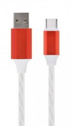 Дата-кабель Cablexpert CC-USB-CMLED-1M 1m USB (тато) - USB Type C (тато) White