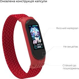 Ремінець для фітнес-браслету ArmorStandart Braided Solo Loop для Xiaomi Mi Band 4/5/6 Size L Red