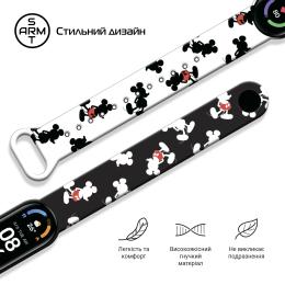 Ремінець для фітнес-браслету ArmorStandart Cartoon для Xiaomi Mi Band 6/5 Mickey Siluet Black (ARM59256)