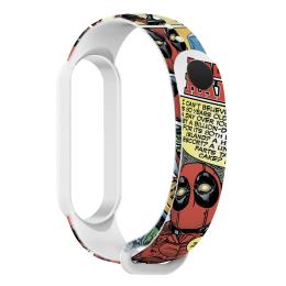 Ремінець для фітнес-браслету ArmorStandart Superhero для Xiaomi Mi Band 6/5 DP Comix White (ARM59252)