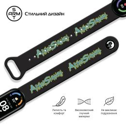 Ремінець для фітнес-браслету ArmorStandart RM для Xiaomi Mi Band 6/5 Inscription Black (ARM59271)