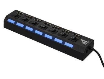 USB-хаб 1stCharger HUB1ST20702 Black