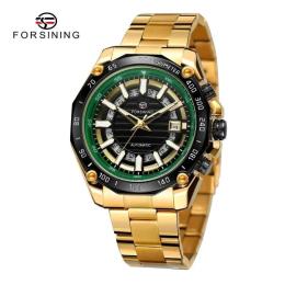 Наручний годинник Forsining 8279 Gold-Black-Green (1059-0301)