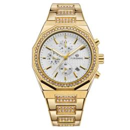 Наручний годинник Forsining 8314 Gold-White Steel (1059-0352)