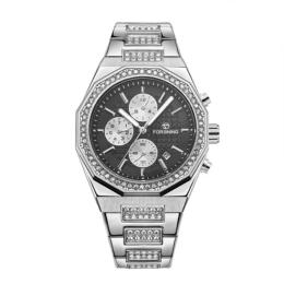 Наручний годинник Forsining 8314 Silver-Black Steel (1059-0354)