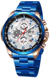 Наручний годинник Forsining 6909 Blue-Cuprum-White (1059-0034)