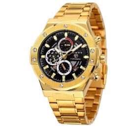 Наручний годинник Forsining 6914 Gold-Black Steel (1059-0324)