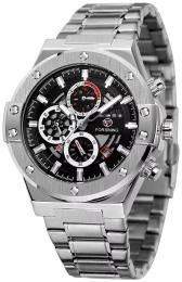 Наручний годинник Forsining 6914 Silver-Black Steel (1059-0327)