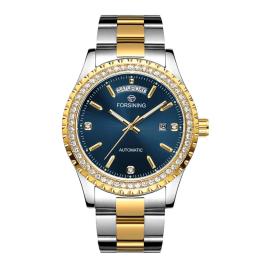 Наручний годинник Forsining 6919 Silver-Gold-Blue Steel (1059-0329)