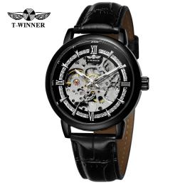 Наручний годинник Forsining 8173 All Black-Silver Leather (1059-0221)