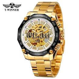 Наручний годинник Forsining 8186 Gold-White Steel (1059-0236)