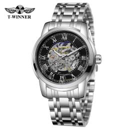 Наручний годинник Forsining 8250 Silver-Black Steel (1059-0252)