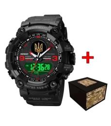 Наручний годинник Patriot 001RDUAGD Тризуб золото + Коробка. Black Red (1201-0044)