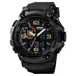 Наручний годинник Patriot 002BKUAGD Тризуб золото + Коробка. Black (1201-0082)