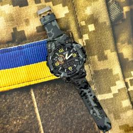 Наручний годинник Patriot 002CMGYUAGD Тризуб золото + Коробка. Gray Camo (1201-0084)