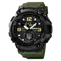 Наручний годинник Patriot 004AGUASI Тризуб срібло + Коробка. Green (1201-0142)