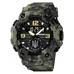 Наручний годинник Patriot 004CMGRUASI Тризуб срібло + Коробка. Green Camo (1201-0140)