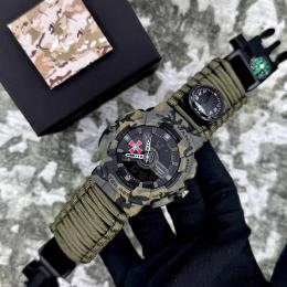 Наручний годинник Patriot 005CMGRSU ЗСУ Зелений камуфляж Паракордовий ремінець + Коробка. Army Green (1201-0334)