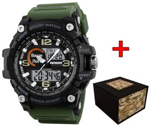 Наручний годинник Patriot 012AG Ваше лого + Коробка Black Green (1201-0196)