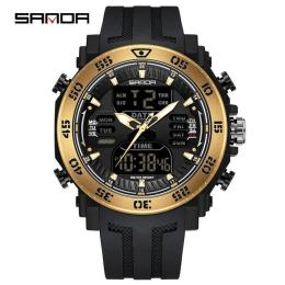 Наручний годинник Sanda 6029 Black-Gold (1044-0079)