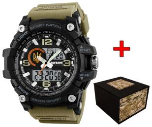 Наручний годинник Patriot 012BKKHUAGD Тризуб золото + Коробка Khaki Black (1201-0189)