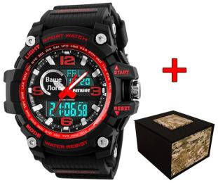 Наручний годинник Patriot 012BKRD Ваше лого + Коробка Black Red (1201-0195)