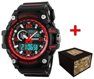 Наручний годинник Patriot 012BKRDUASI Тризуб срібло + Коробка Black Red (1201-0185)