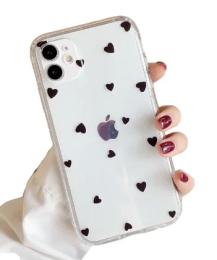 Чохол-накладка Infinity Prints Hearts 0.88mm для Apple iPhone 11 Transparent Black