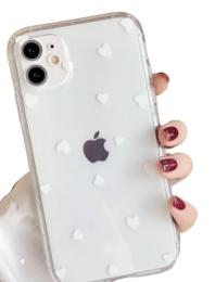 Чохол-накладка Infinity Prints Hearts 0.88mm для Apple iPhone 11 Transparent White