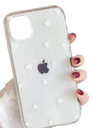 Чохол-накладка Infinity Prints Hearts 0.88mm для Apple iPhone 15 Transparent White