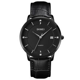 Наручний годинник Skmei 1801LBKBK Leather Black (1080-1635)
