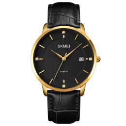 Наручний годинник Skmei 1801LGDBK Gold-Black Leather (1080-1631)