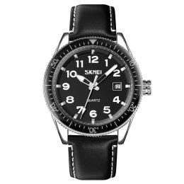 Наручний годинник Skmei 9232LSIBK Leather Silver Black (1080-1643)