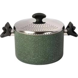 Каструля TVS Natura Induction 22 см Green (з кришкою для зливання)