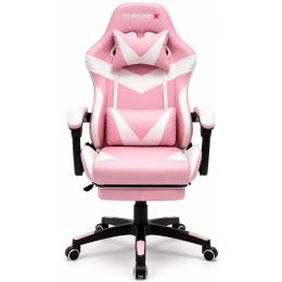 Ігрове крісло ThroneX Gamer 130 kg Pink White