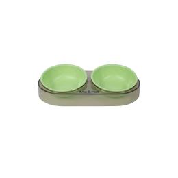 Годівниця подвійна кольорова Me&amp;Pet NMP28 (NMP28-2) Green