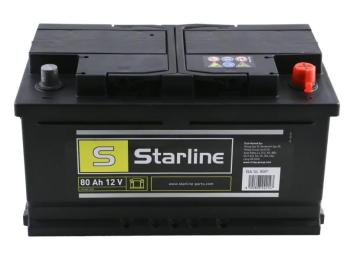 Автомобільний акумулятор Starline 12В 80Агод 740А R Plus (BA SL 80P)