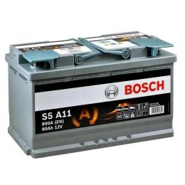Автомобільний акумулятор Bosch S5 AGM 12В 80Агод 800А R Plus (0 092 S5A 110)