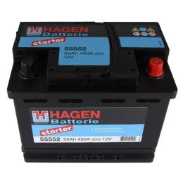 Автомобільний акумулятор HAGEN BATTERIE 12V 55Ah 450A R Plus 242 х 175 х 190 мм (55552)