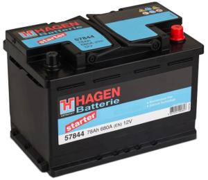 Автомобільний акумулятор HAGEN BATTERIE 12V 78Ah 680A R Plus 278 х 175 х 190 мм (57844)