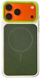 Чохол-накладка EpiK PC TechWoven Hybrid with MagSafe для Apple iPhone 17 Pro Max (6.9) White Green